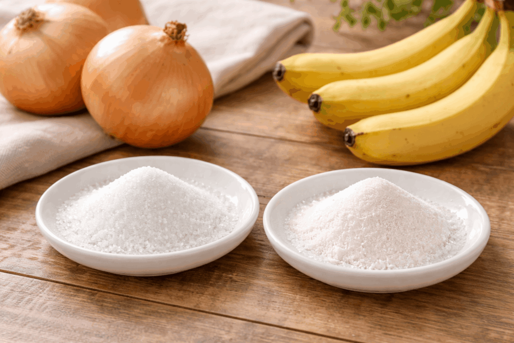 砂糖とオリゴ糖の対比写真