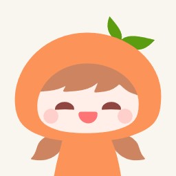 オレンジの果物をモチーフにした笑顔のキャラクター