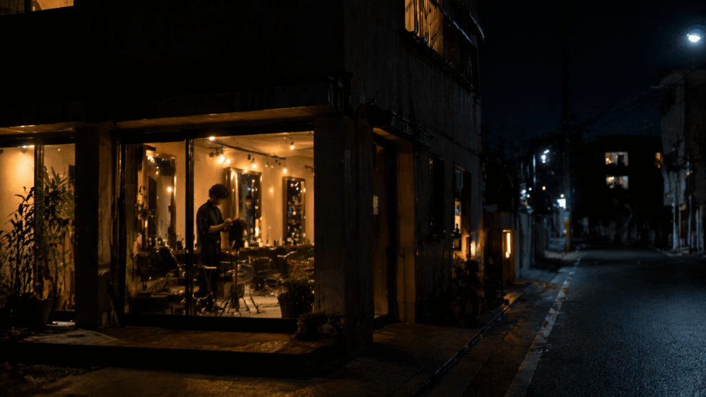深夜まで営業の美容室