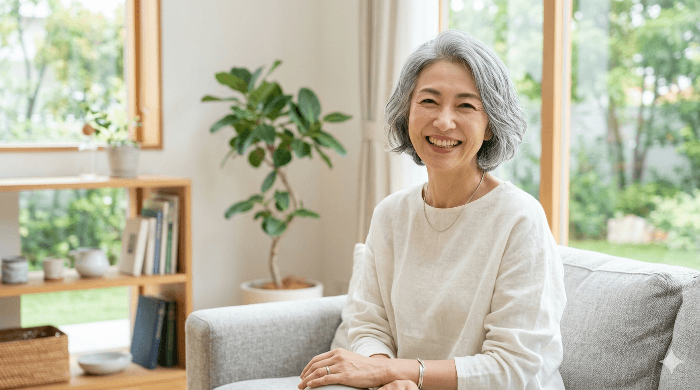 グレーヘアに移行中の日本人女性のシャンプーケア