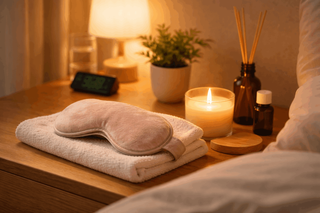 寝つきが悪い 改善 快眠グッズ ホットアイマスク 寝室