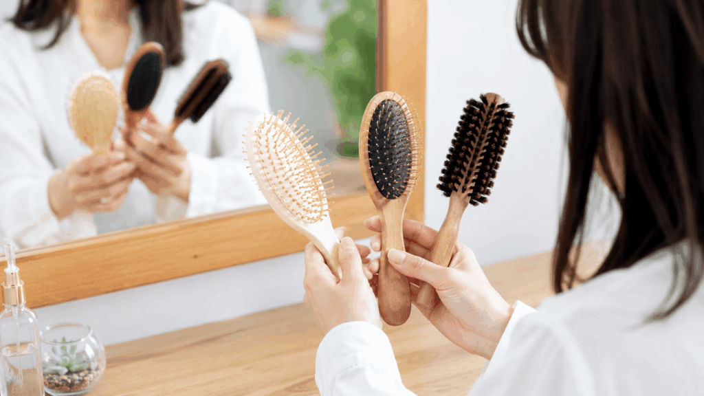 ヘアブラシ選びのよくある失敗 ブラシの種類で迷う様子