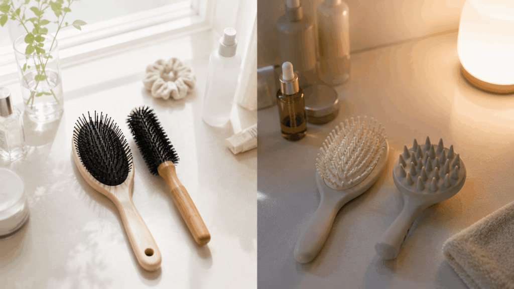 ヘアブラシを朝晩で使い分ける理由 朝のスタイリングと夜の頭皮ケア